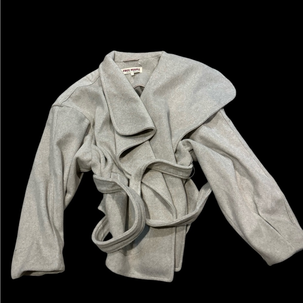 NWOT Free People Wool Look MINA jacket High end Free People Light gray flaw XL - Picture 6 of 13